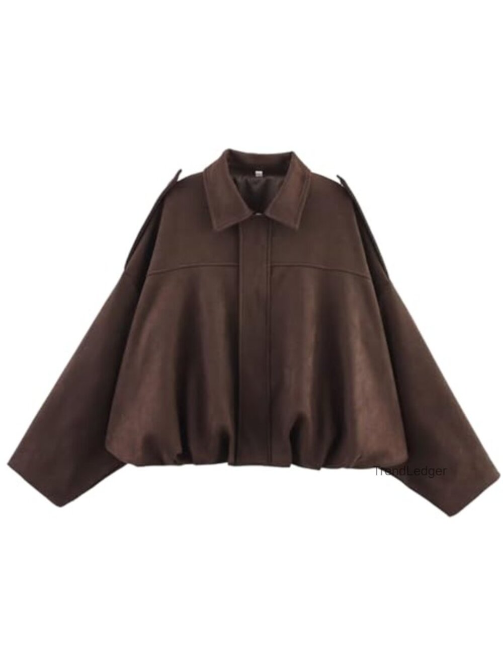 Womens Faux Suede Bomber Jacket Oversized Lapel Pilot Coat Long Sleeve